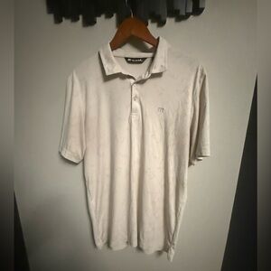 TravisMathew Men’s Polo Shirt XL White Performance Golf Casual